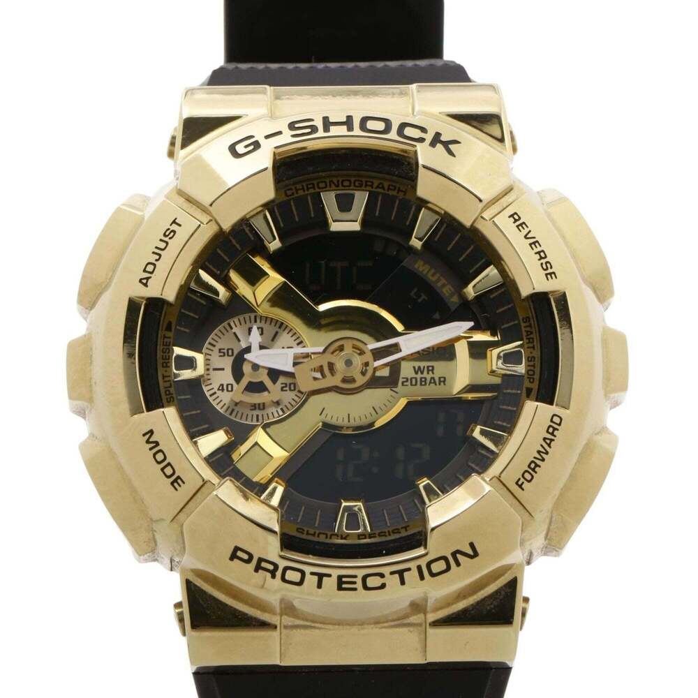 CASIO G-SHOCK Metal Covered 110 Series GM-110G-1A9JF Gold Black Stainless Ste...